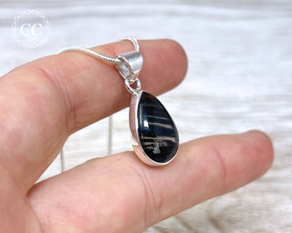 Midnight Lace Obsidian Silver Necklace #2