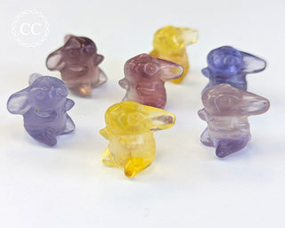 Rainbow Fluorite Mini Standing Bunny