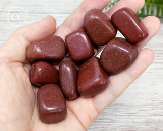 Minnesota Pipestone Tumbled Crystals in hand
