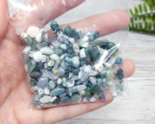 Moss Agate Crystal Chips 50g