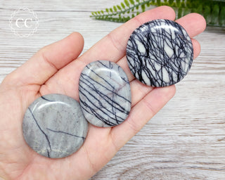 Net Jasper Palm Stones in hand