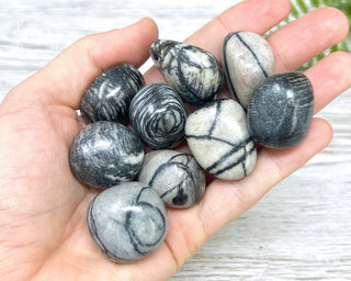 Net Jasper Tumbled Crystals in hand