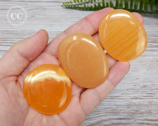 Orange Calcite Palm Stone