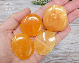 Orange Calcite Palm Stone