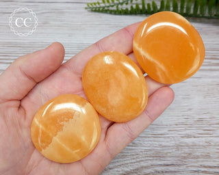 Orange Calcite Palm Stone