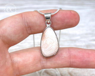 Peach Scolecite Silver Necklace #1