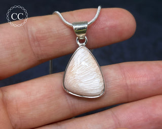 Peach Scolecite Silver Necklace #2