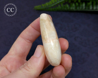Peach Stilbite Teardrop Palmstone #13
