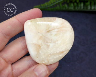 Peach Stilbite Teardrop Palmstone #13