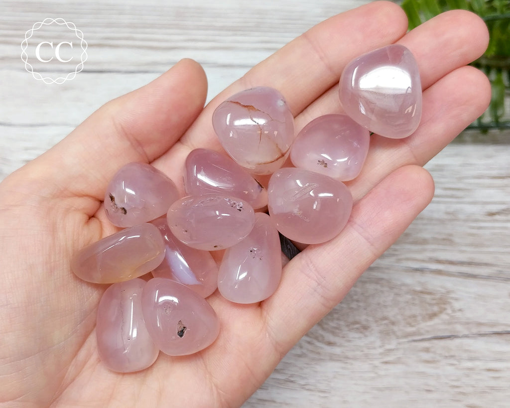 Natural pink Chalcedony 17 to 20mm Free Shape Nugget Tumbled