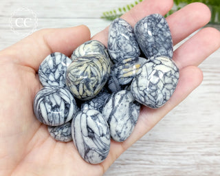 Pinolith Tumbled Crystals in hand