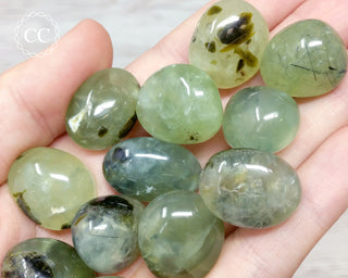 Small Prehnite with Epidote Tumbled Crystal