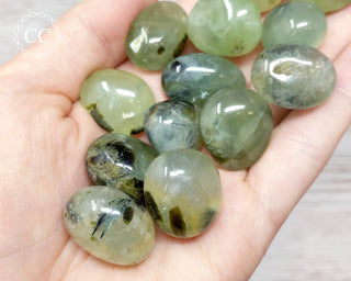 Small Prehnite with Epidote Tumbled Crystal