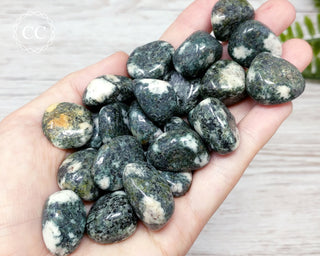Preseli Bluestone Tumbled Crystals in hand