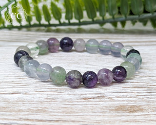 Fluorite 8mm Beaded Bracelet