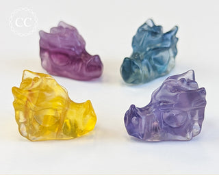 Rainbow Fluorite Mini Dragon Skulls