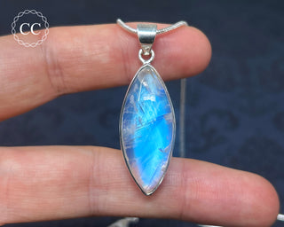 Rainbow Moonstone Silver Necklace #1