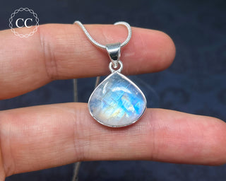 Rainbow Moonstone Silver Necklace #2