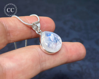 Rainbow Moonstone Silver Necklace #2