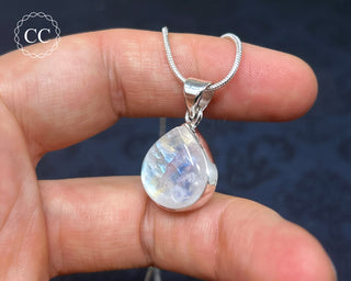 Rainbow Moonstone Silver Necklace #2