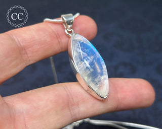 Rainbow Moonstone Silver Necklace #1