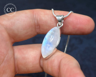 Rainbow Moonstone Silver Necklace #4