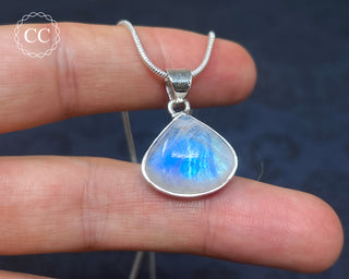 Rainbow Moonstone Silver Necklace #5