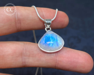 Rainbow Moonstone Silver Necklace #5