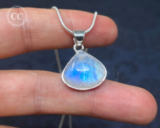 Rainbow Moonstone Silver Necklace #5