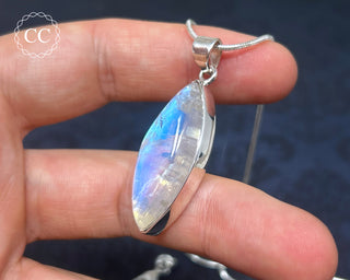 Rainbow Moonstone Silver Necklace #1