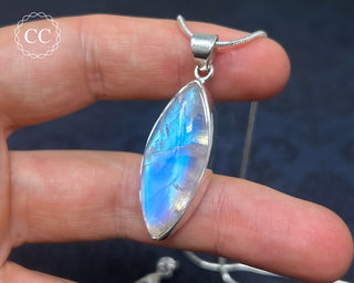 Rainbow Moonstone Silver Necklace #1