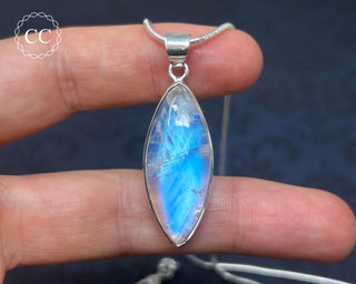 Rainbow Moonstone Silver Necklace #1