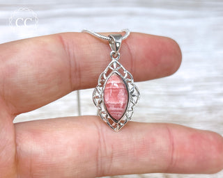 Rhodochrosite Silver Necklace #3