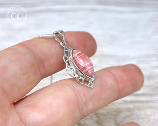 Rhodochrosite Silver Necklace #3