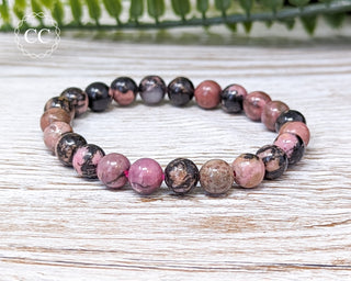 Rhodonite 8mm Beaded Bracelet