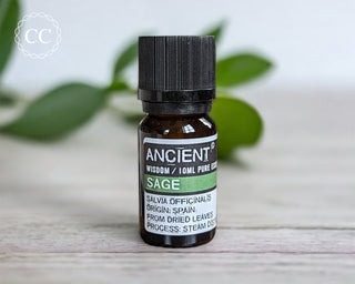 Sage Essential Oil on a table