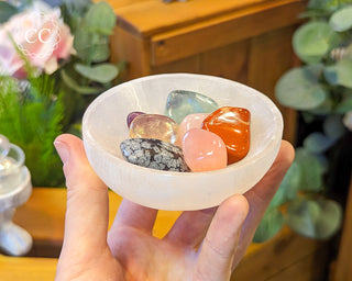 Satin Spar (Selenite) Bowl Round