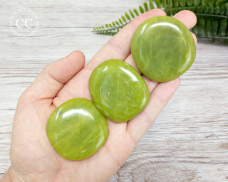 Serpentine Palm Stones in hand