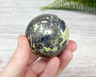 Serpentine with Pyrite Sphere #4