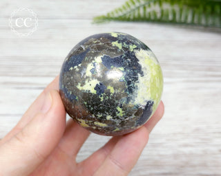 Serpentine with Pyrite Sphere #4