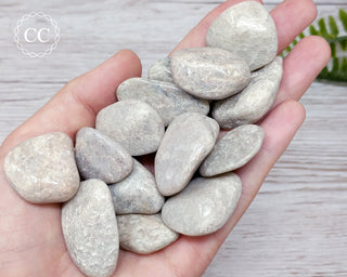 Silver Aventurine Tumbled Crystals in hand