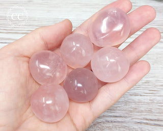 Large Star Rose Quartz Tumbled Crystals in hand