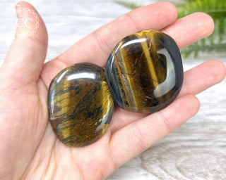 Blue Gold Tigers Eye Palm Stone