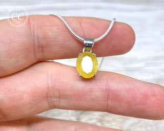 Yellow Sapphire Faceted Silver Necklace #1
