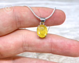 Yellow Sapphire Faceted Silver Necklace #1