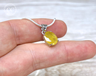 Yellow Sapphire Faceted Silver Necklace #1