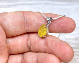 Yellow Sapphire Faceted Silver Necklace #1