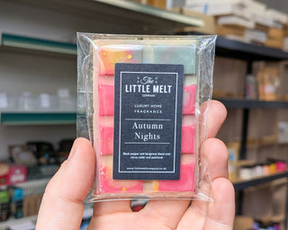 Autumn Nights wax melt bar in hand