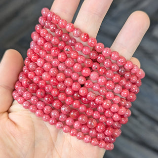 Rhodonite 6mm Beaded Bracelet
