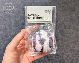 Tattoo Bath Bomb in hand